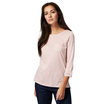Pink striped print t-shirt